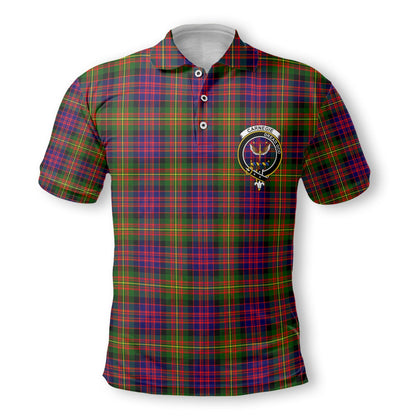 Clan Carnegie Tartan Men Polo Shirt Crest And Plaid Basic Style