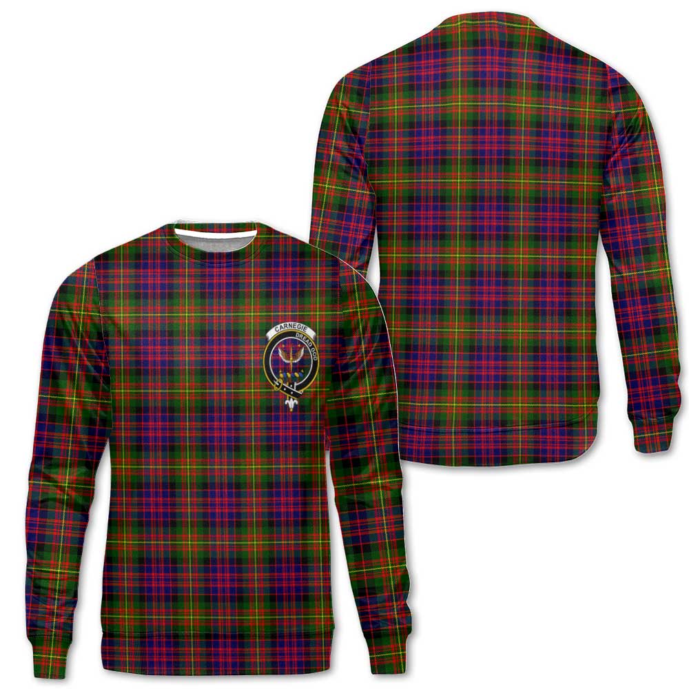 Clan Carnegie Tartan Men Sweatshirt Crest And Plaid Basic Style