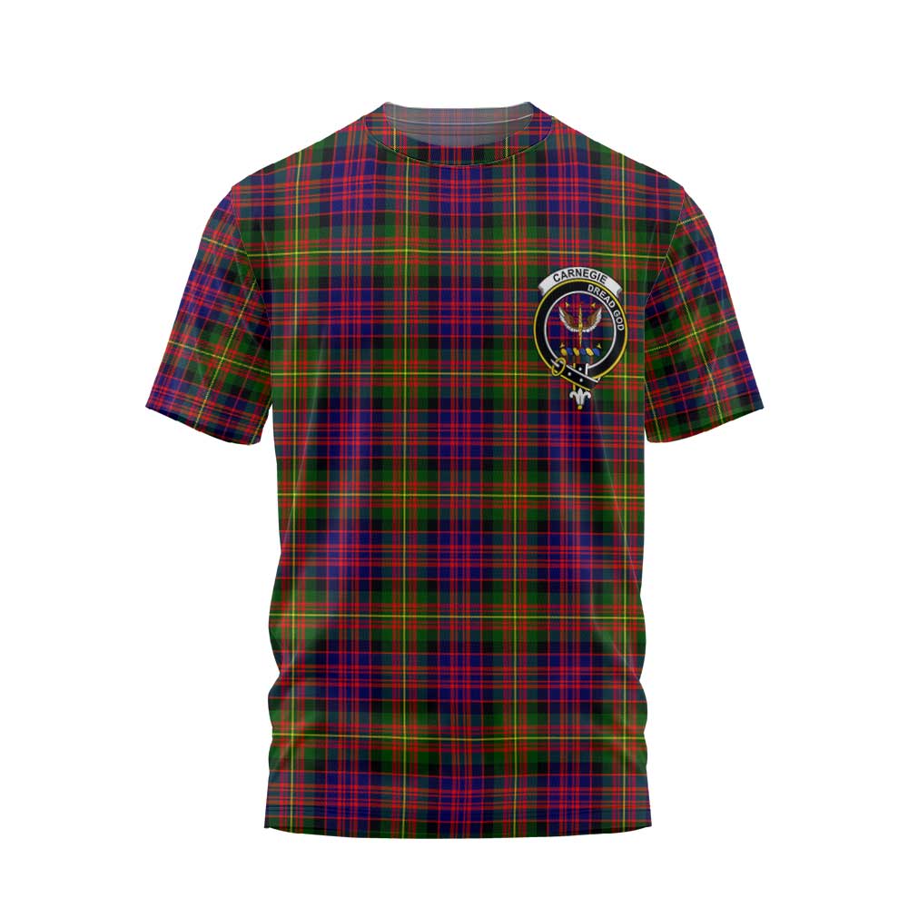 Clan Carnegie Tartan Men T Shirt Crest And Plaid Basic Style