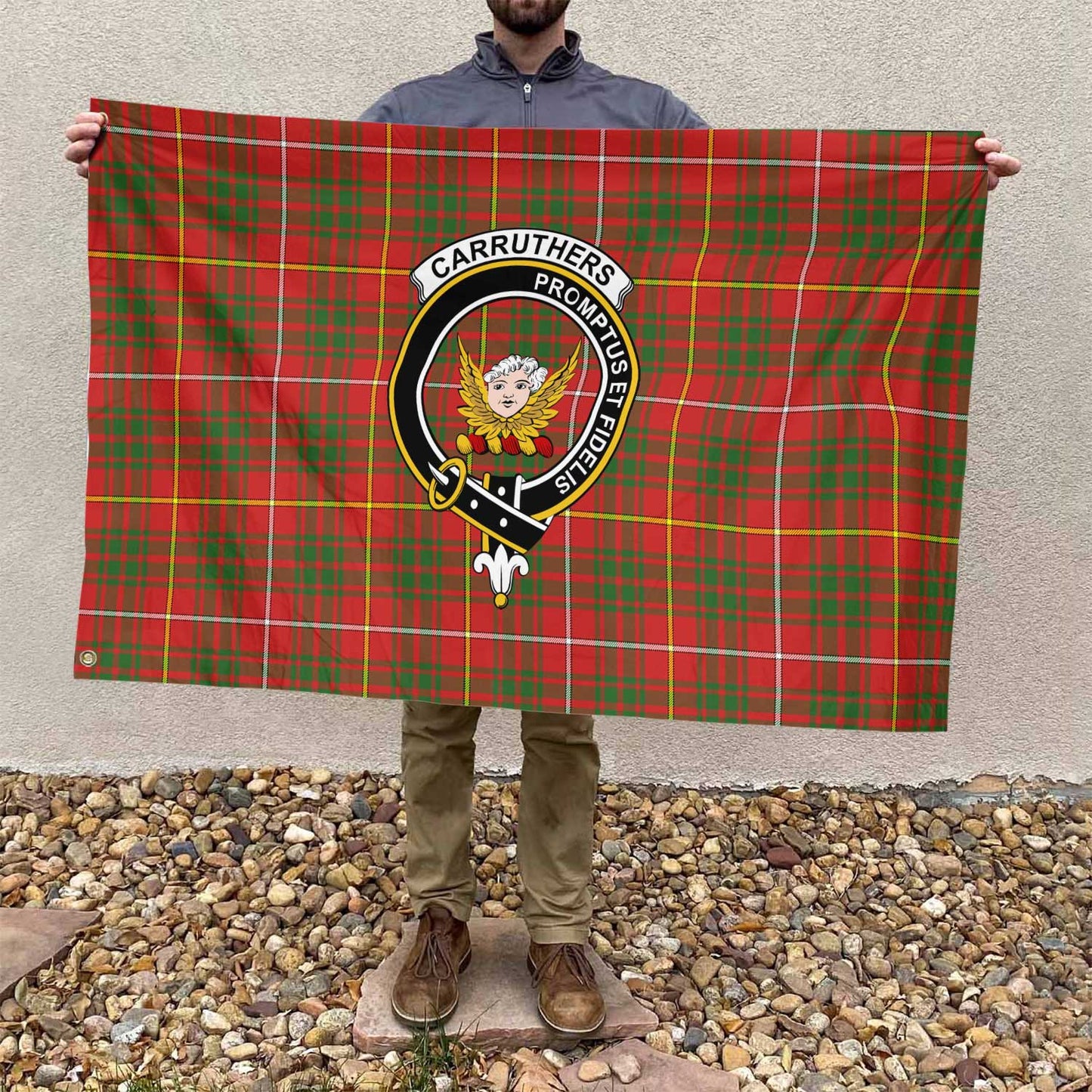 Clan Carruthers Tartan Flag Crest And Plaid Basic Style