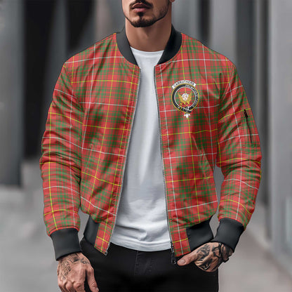 Clan Carruthers Tartan Men Bomber Jacket Crest And Plaid Basic Style