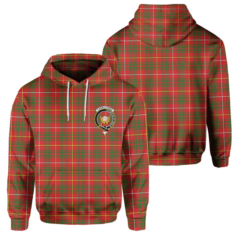 Clan Carruthers Tartan Men Hoodie Crest And Plaid Basic Style