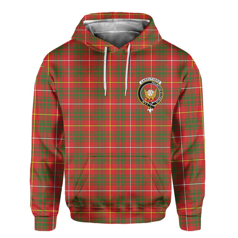 Clan Carruthers Tartan Men Hoodie Crest And Plaid Basic Style