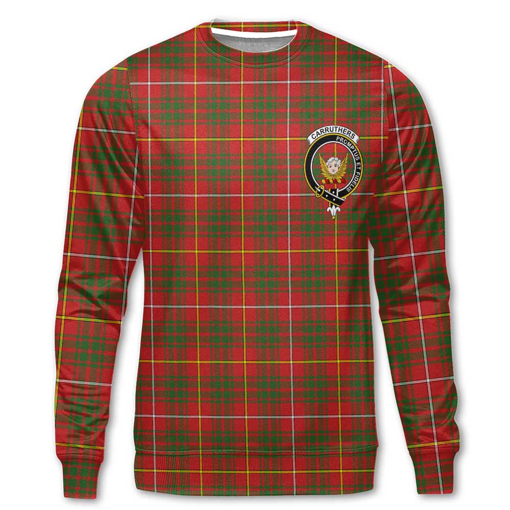 Clan Carruthers Tartan Men Sweatshirt Crest And Plaid Basic Style