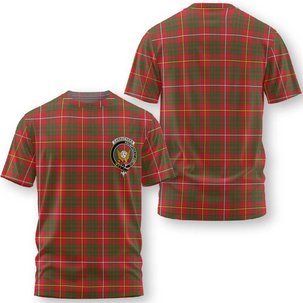 Clan Carruthers Tartan Men T Shirt Crest And Plaid Basic Style