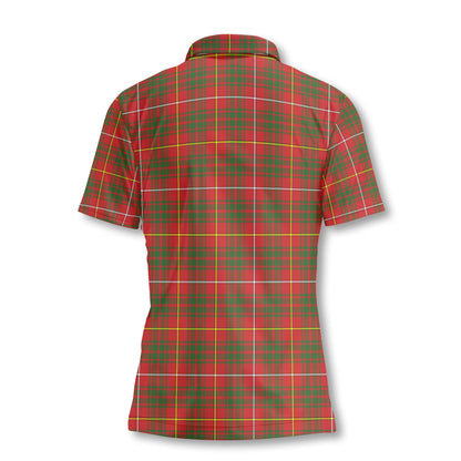 Clan Carruthers Tartan Women Polo Shirt Crest And Plaid Basic Style