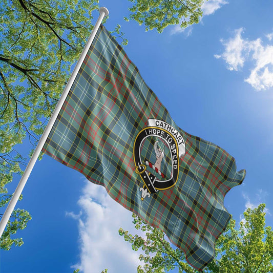 Clan Cathcart Tartan Flag Crest And Plaid Basic Style