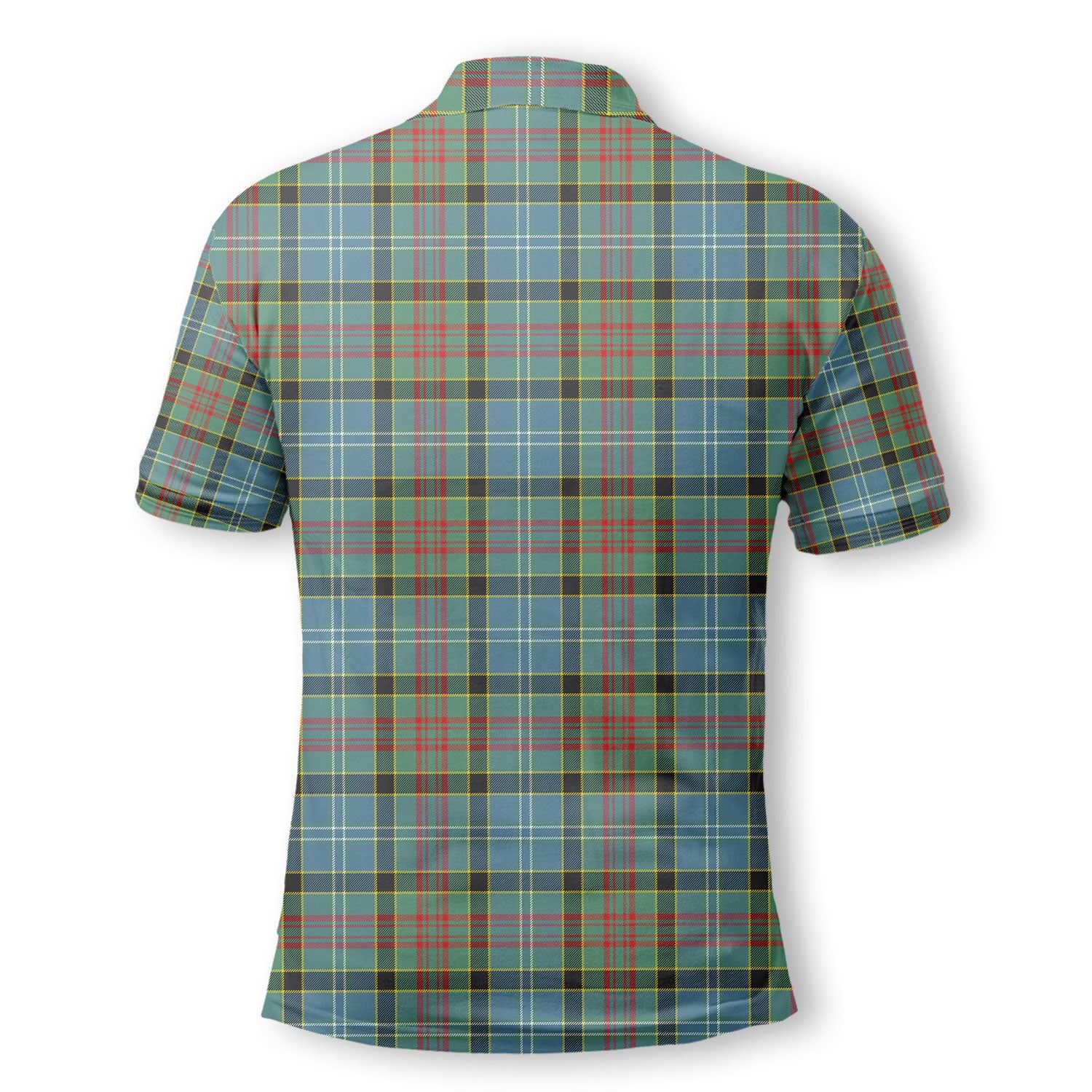 Clan Cathcart Tartan Golf Men Polo Shirt Crest And Plaid Basic Style