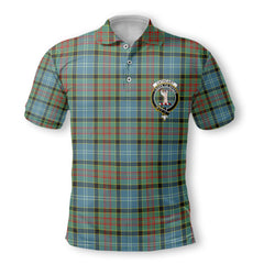 Clan Cathcart Tartan Men Polo Shirt Crest And Plaid Basic Style