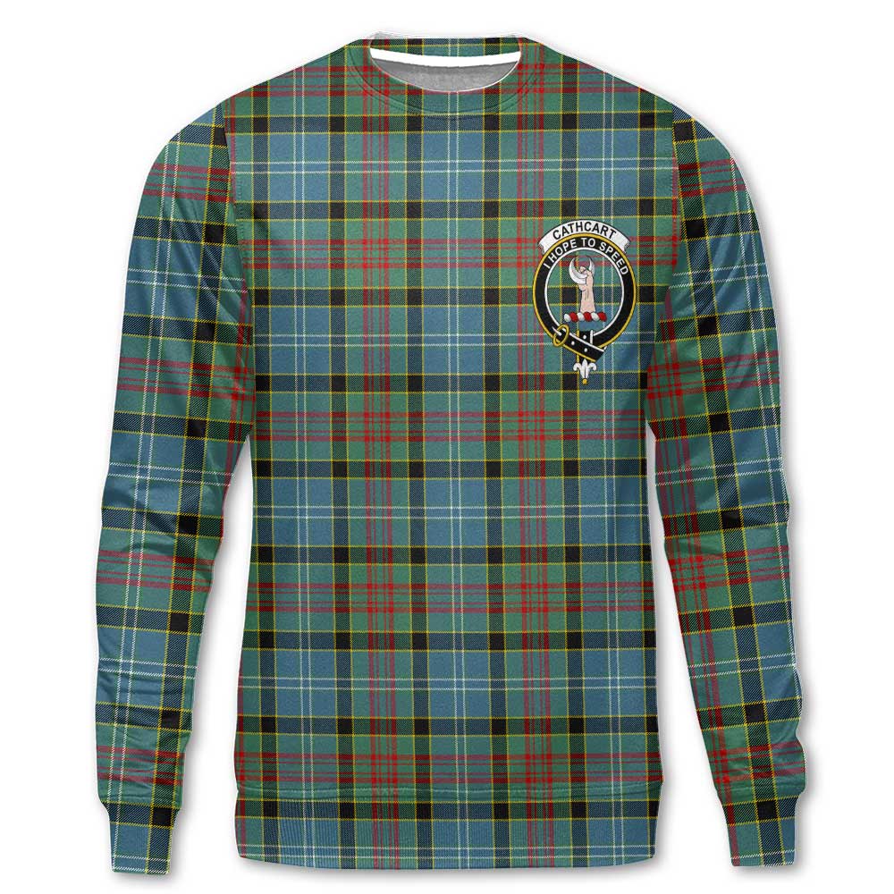 Clan Cathcart Tartan Men Sweatshirt Crest And Plaid Basic Style