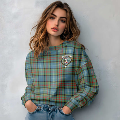 Clan Cathcart Tartan Women Sweatshirt Crest And Plaid Basic Style