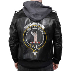 Clan Cathcart Tartan Zip Leather Jacket Crest And Plaid Basic Style