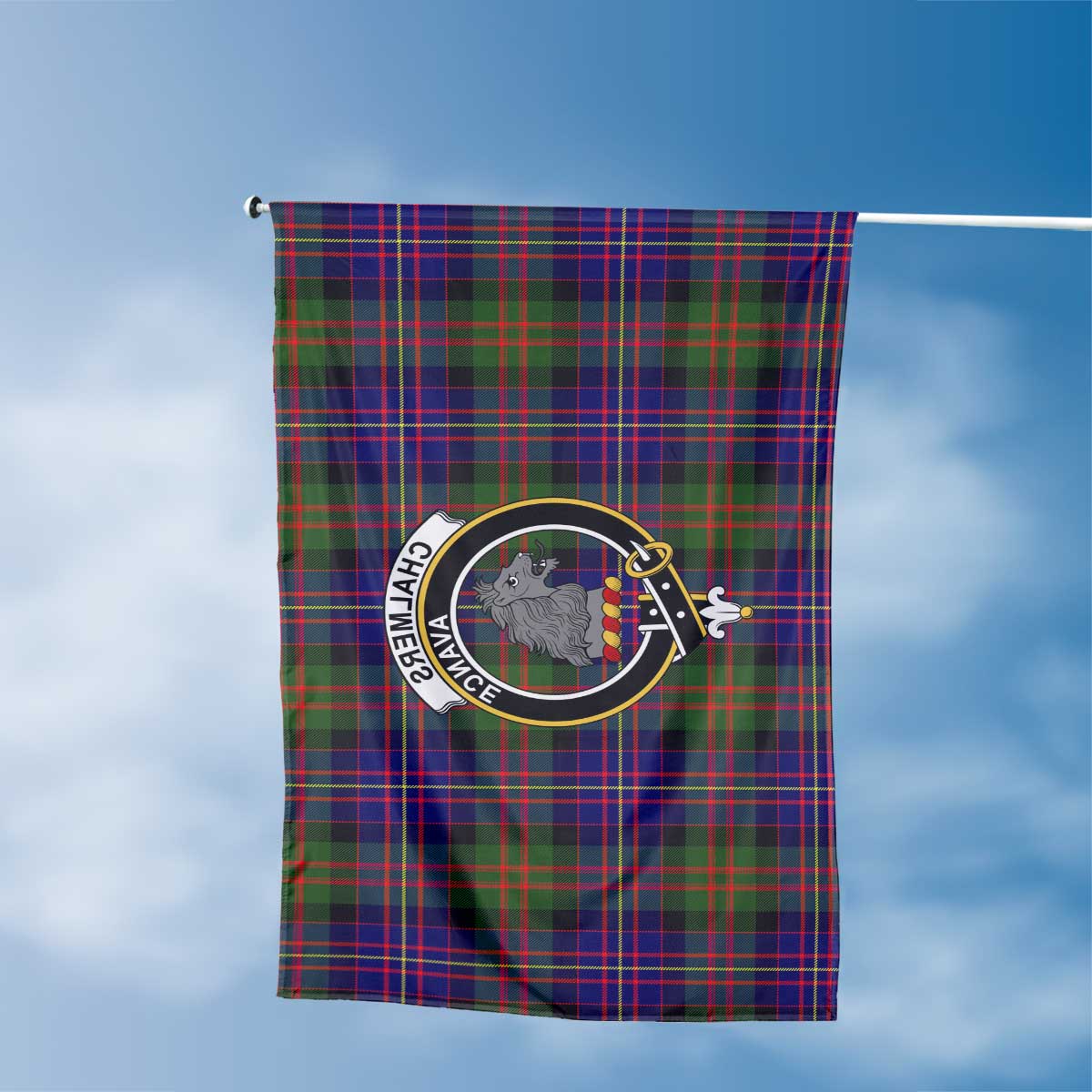 Clan Chalmers Tartan Flag Crest And Plaid Basic Style