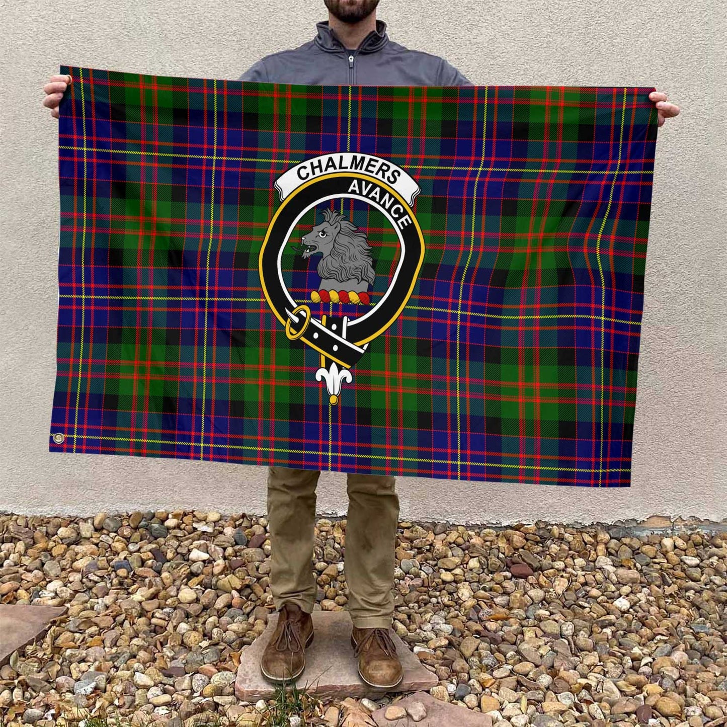 Clan Chalmers Tartan Flag 1 Crest And Plaid Basic Style Tartan House Flag Crest And Plaid Basic Style