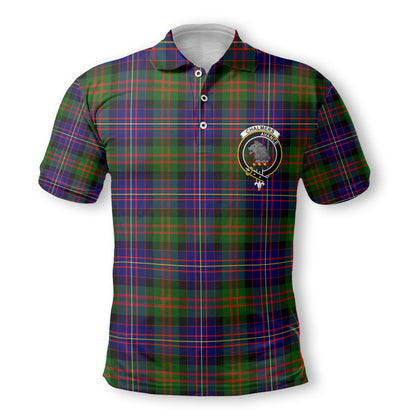 Clan Chalmers Tartan Golf Men Polo Shirt Crest And Plaid Basic Style