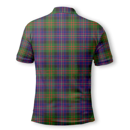 Clan Chalmers Tartan Golf Men Polo Shirt Crest And Plaid Basic Style