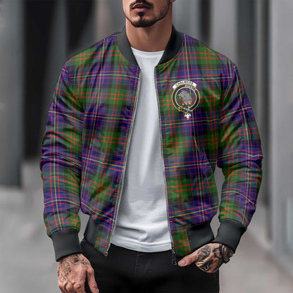 Clan Chalmers Tartan Men Bomber Jacket Crest And Plaid Basic Style