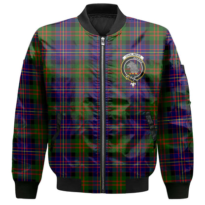 Clan Chalmers Tartan Men Bomber Jacket Crest And Plaid Basic Style