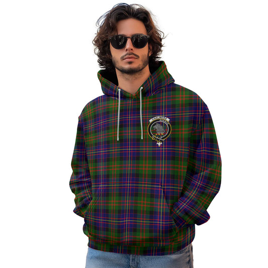 Clan Chalmers Tartan Men Hoodie Crest And Plaid Basic Style