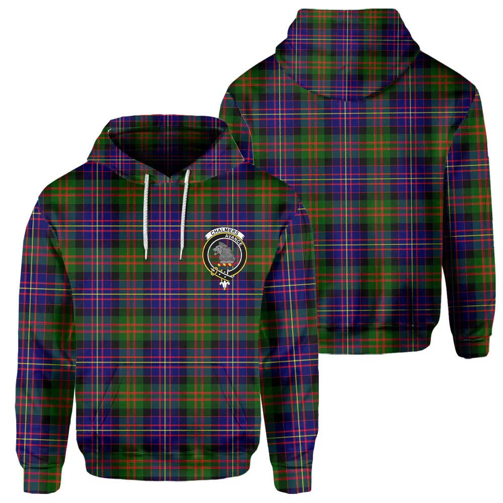 Clan Chalmers Tartan Men Hoodie Crest And Plaid Basic Style