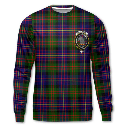 Clan Chalmers Tartan Men Sweatshirt Crest And Plaid Basic Style