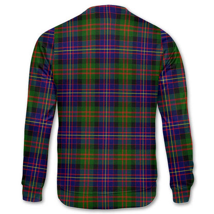 Clan Chalmers Tartan Men Sweatshirt Crest And Plaid Basic Style