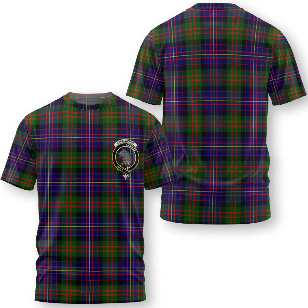 Clan Chalmers Tartan Men T Shirt Crest And Plaid Basic Style