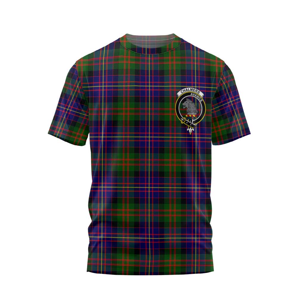 Clan Chalmers Tartan Men T Shirt Crest And Plaid Basic Style