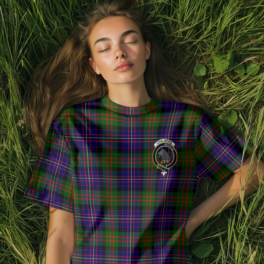 Clan Chalmers Tartan Women T Shirt Crest And Plaid Basic Style