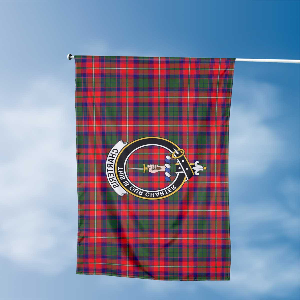 Clan Charteris Earl Of Wemyss Tartan Flag 1 Crest And Plaid Basic Style Tartan House Flag Crest And Plaid Basic Style