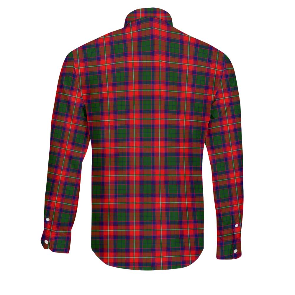 Clan Charteris Tartan Long Sleeve Button Shirt Crest And Plaid Basic Style