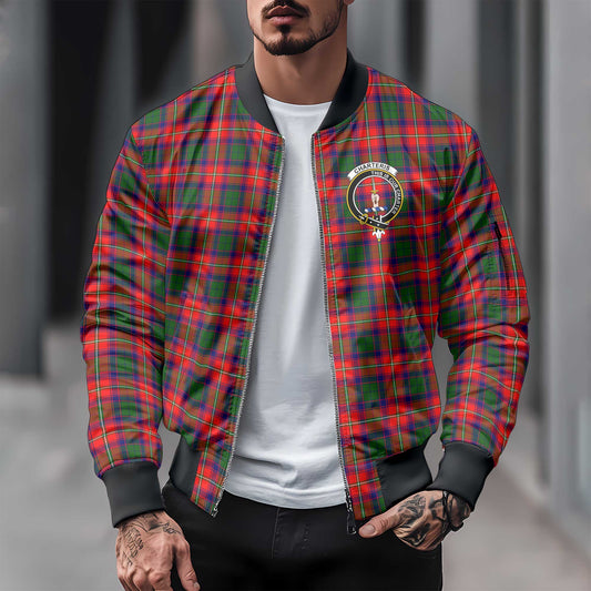 Clan Charteris Tartan Men Bomber Jacket Crest And Plaid Basic Style