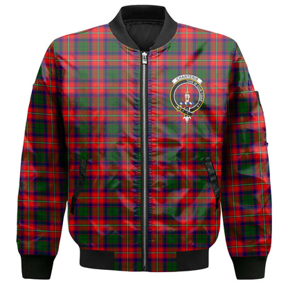 Clan Charteris Tartan Men Bomber Jacket Crest And Plaid Basic Style