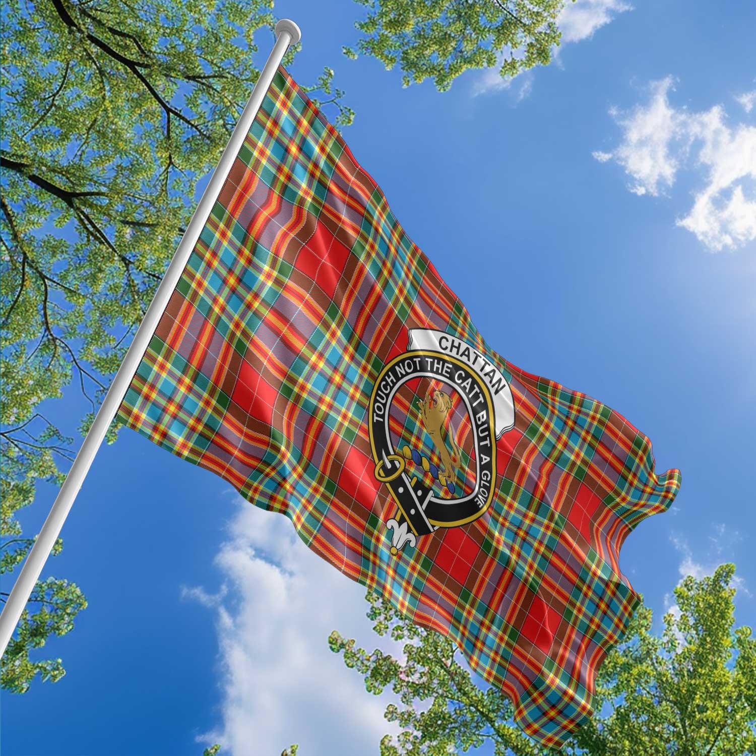 Clan Chattan Tartan Flag 1 Crest And Plaid Basic Style Tartan House Flag Crest And Plaid Basic Style