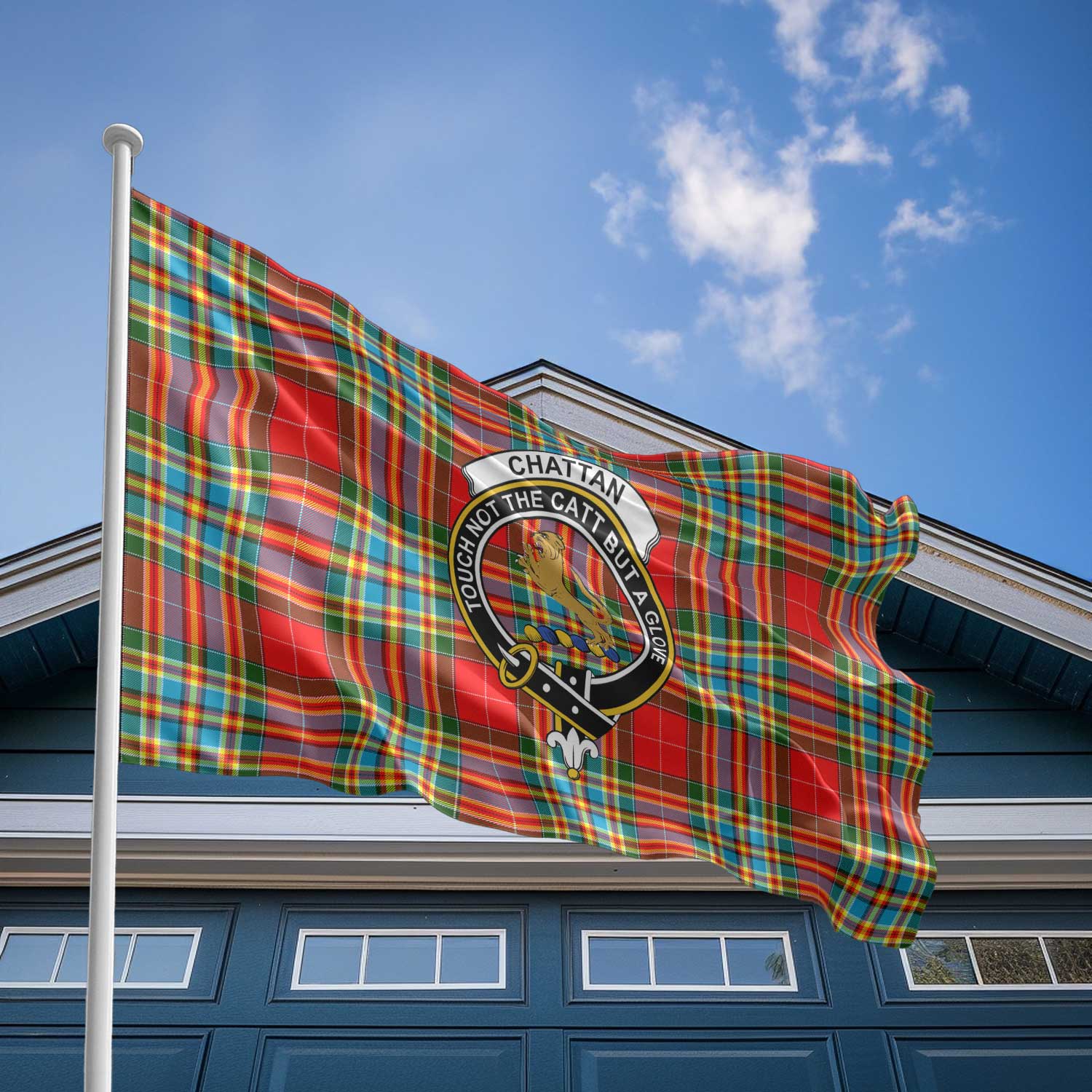 Clan Chattan Tartan Flag 1 Crest And Plaid Basic Style Tartan House Flag Crest And Plaid Basic Style