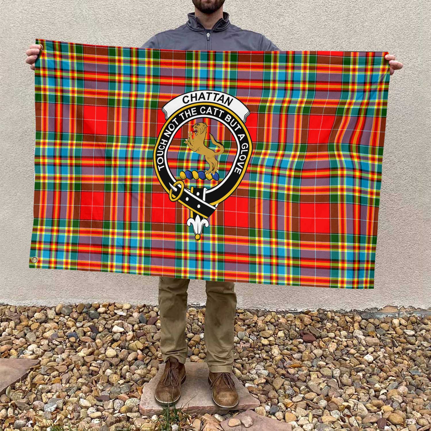 Clan Chattan Tartan Flag 1 Crest And Plaid Basic Style Tartan House Flag Crest And Plaid Basic Style