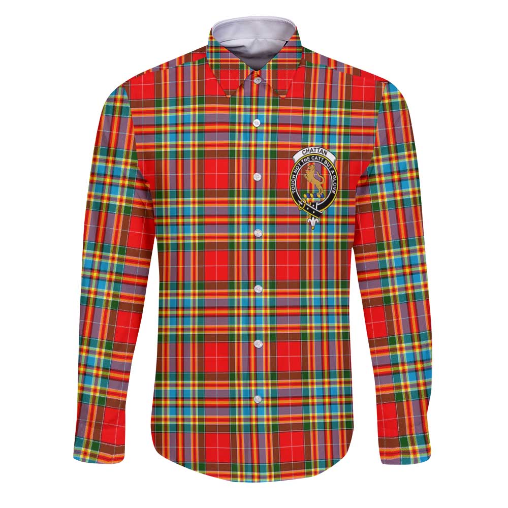 Clan Chattan Tartan Long Sleeve Button Shirt Crest And Plaid Basic Style