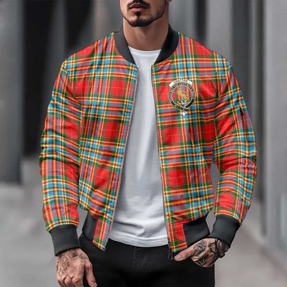 Clan Chattan Tartan Men Bomber Jacket Crest And Plaid Basic Style