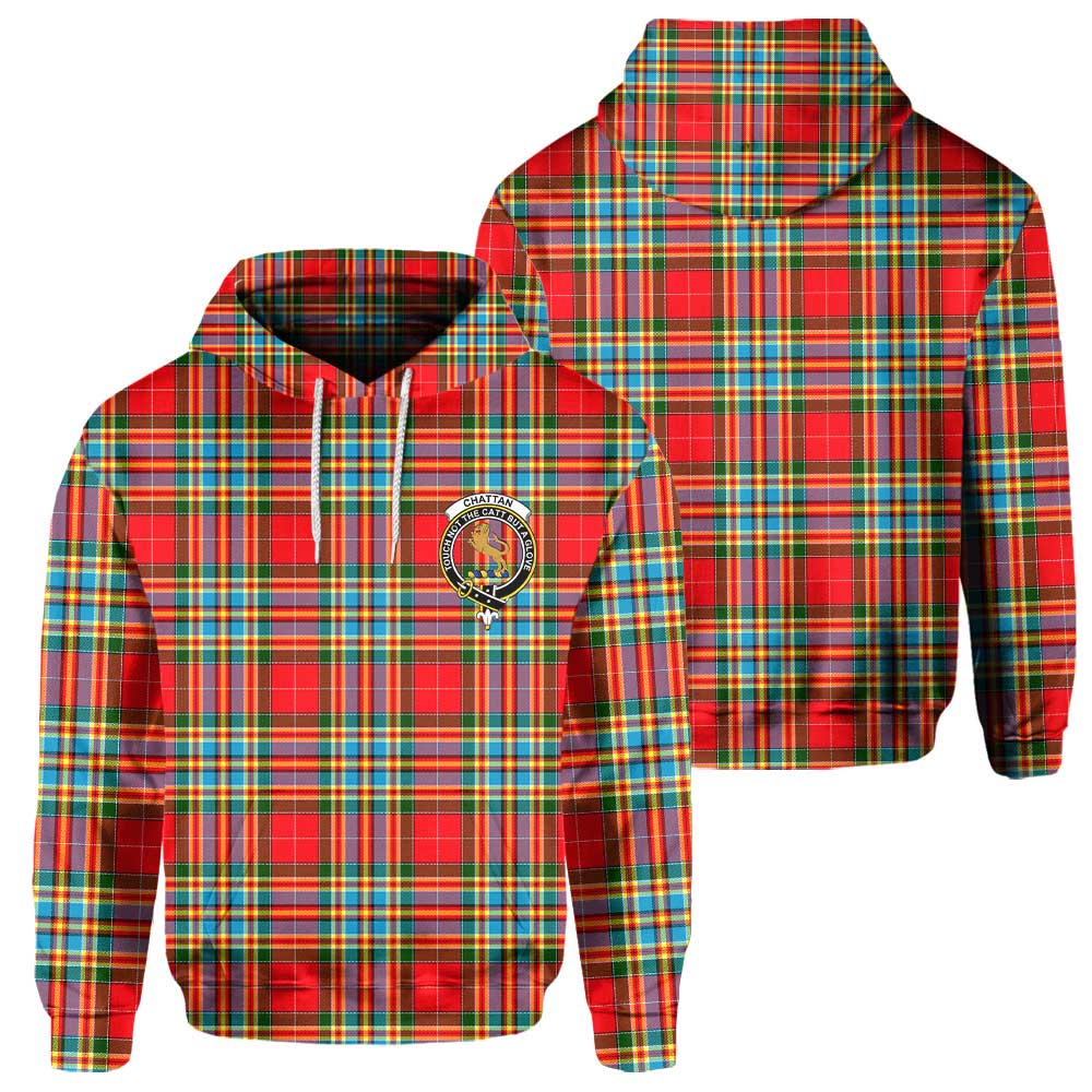 Clan Chattan Tartan Men Hoodie Crest And Plaid Basic Style