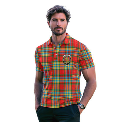 Clan Chattan Tartan Men Polo Shirt Crest And Plaid Basic Style