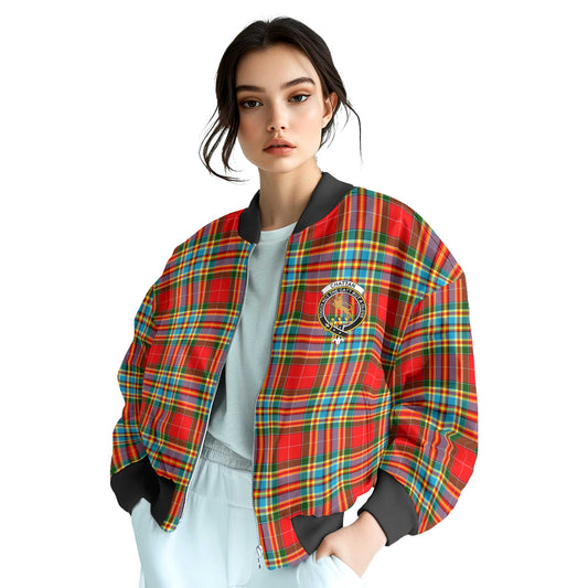 Clan Chattan Tartan Women Bomber Jacket Crest And Plaid Basic Style