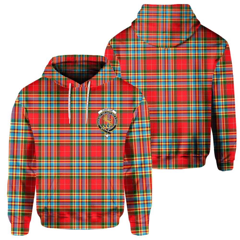 Clan Chattan Tartan Women Hoodie Crest And Plaid Basic Style