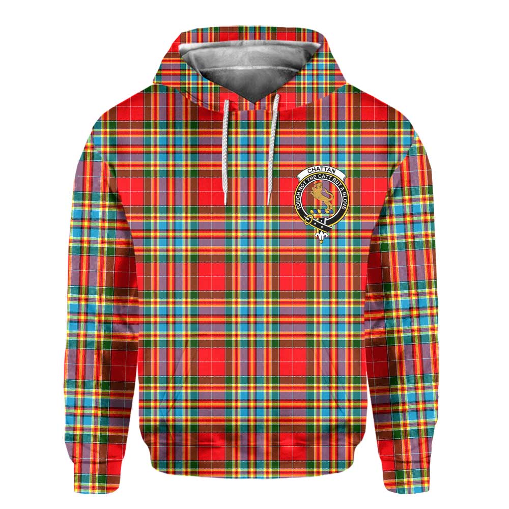 Clan Chattan Tartan Women Hoodie Crest And Plaid Basic Style