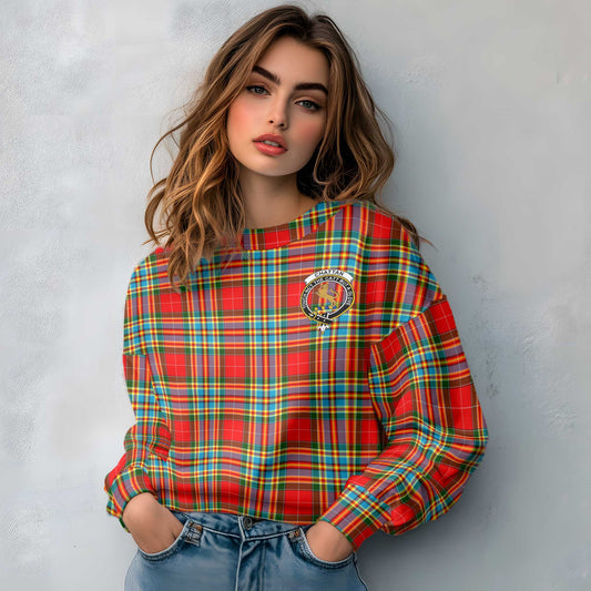 Clan Chattan Tartan Women Sweatshirt Crest And Plaid Basic Style