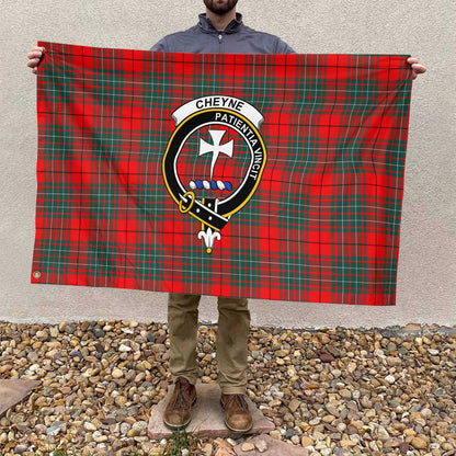 Clan Cheyne Tartan Flag Crest And Plaid Basic Style