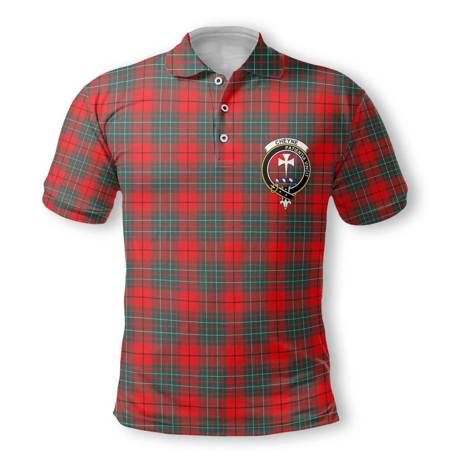 Clan Cheyne Tartan Golf Men Polo Shirt Crest And Plaid Basic Style