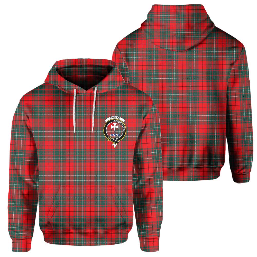 Clan Cheyne Tartan Men Hoodie Crest And Plaid Basic Style