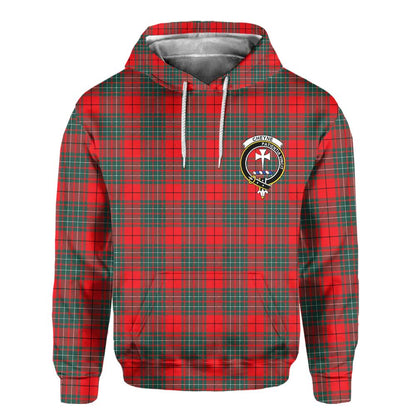 Clan Cheyne Tartan Men Hoodie Crest And Plaid Basic Style