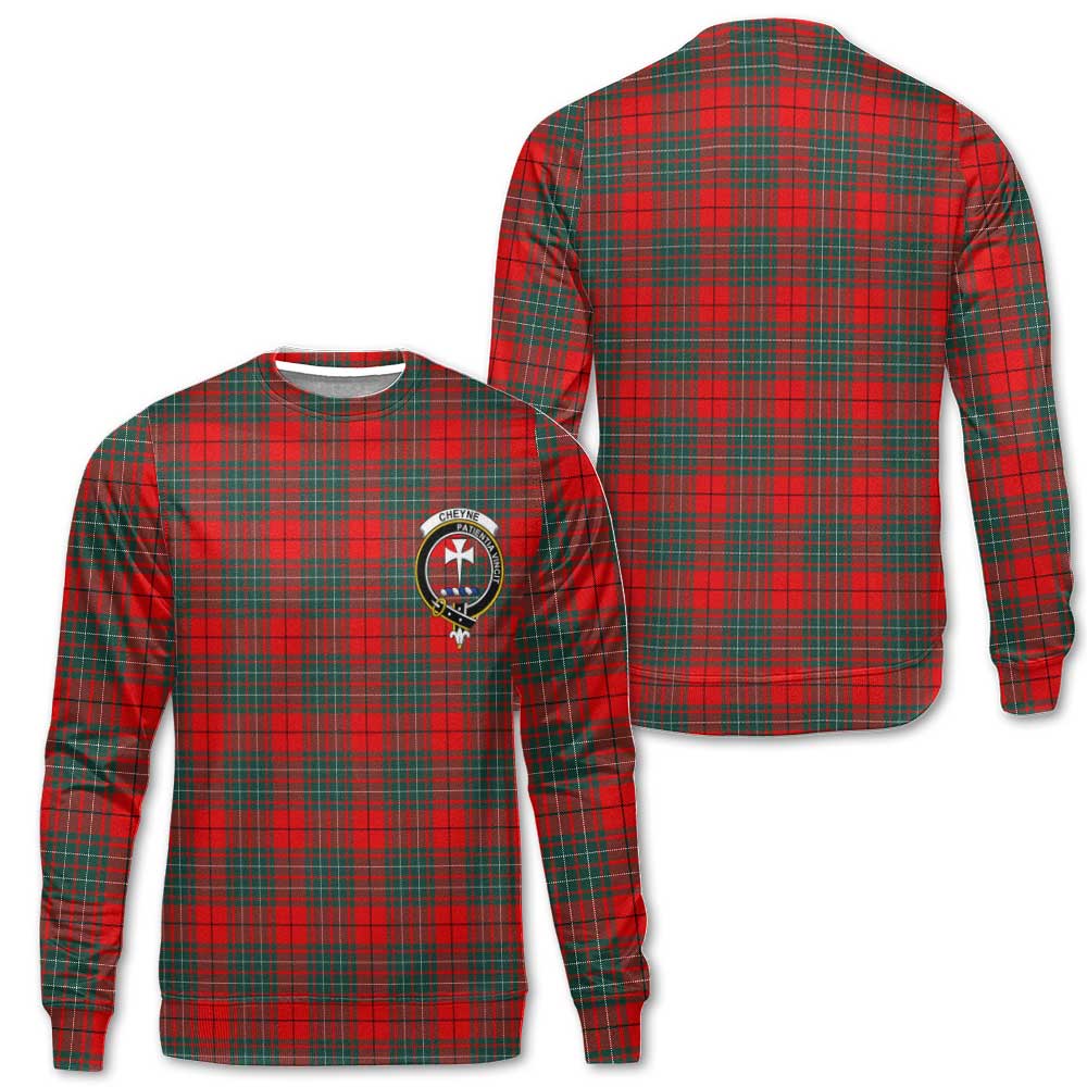 Clan Cheyne Tartan Men Sweatshirt Crest And Plaid Basic Style