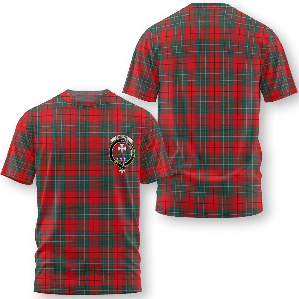 Clan Cheyne Tartan Men T Shirt Crest And Plaid Basic Style